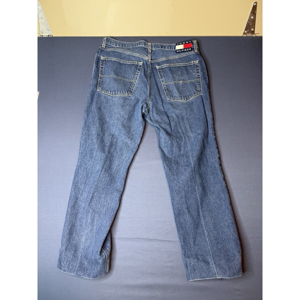 Tommy Jeans Men's Blue Denim Straight Leg Regular Fit Jeans w/ Pockets - Picture 4 of 6